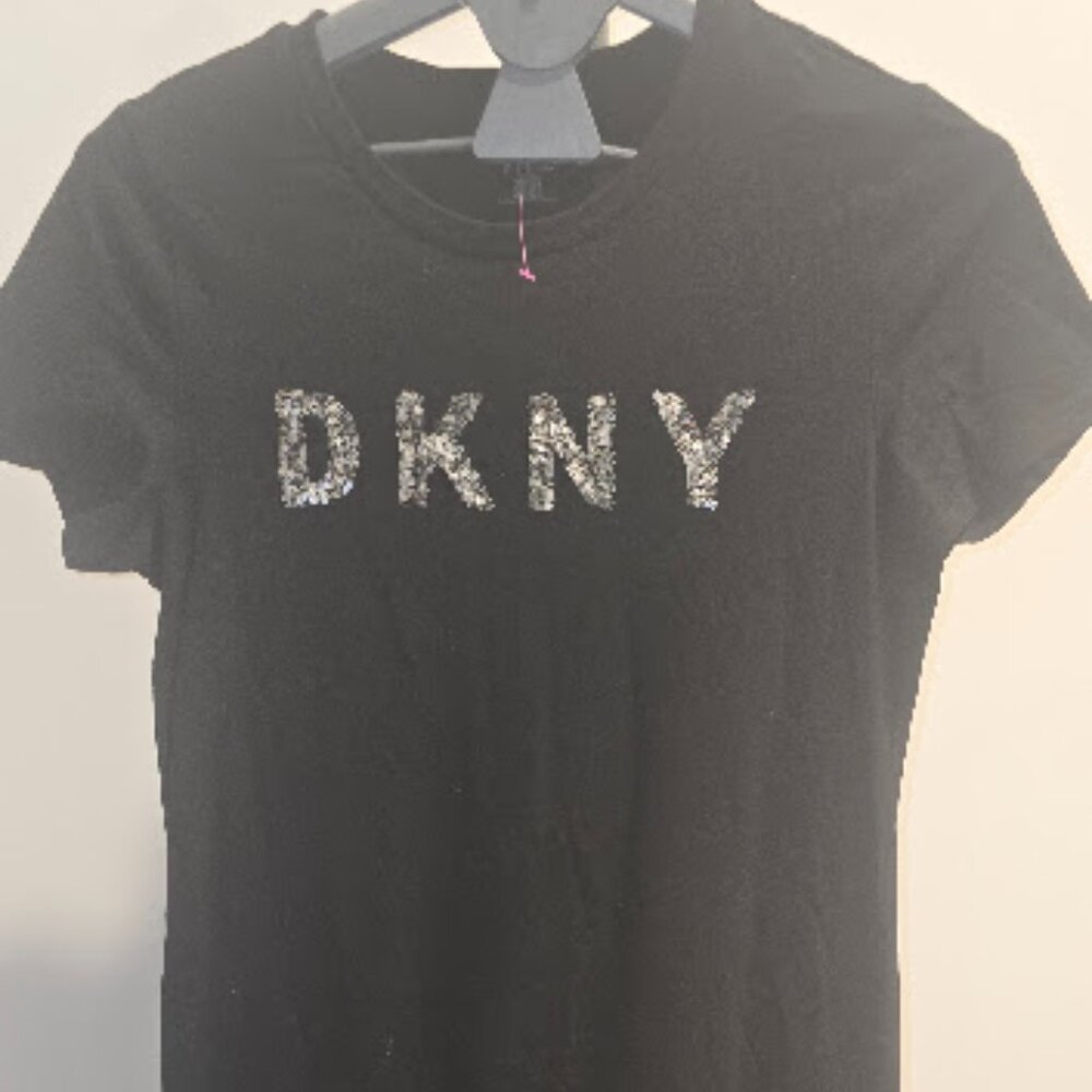 DKNY Womens Logo T-Shirt Dress sz S